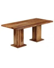 Brązowy stół z drewna sheesham – Kemon  w sklepie Edinos.pl