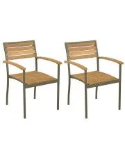 Zestaw sztaplowanych krzeseł ogrodowych - Ridley w sklepie Edinos.pl