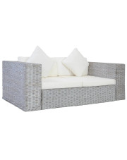 Szara 2-osobowa sofa z rattanu - Belsano w sklepie Edinos.pl