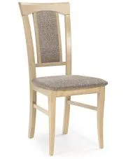Tapicerowane krzesło drewniane dąb sonoma - Rumer w sklepie Edinos.pl