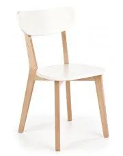 Białe drewniane krzesło do kuchni skandynawskie - Fine w sklepie Edinos.pl
