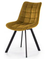 Musztardowe nowoczesne krzesło tapicerowane - Winston w sklepie Edinos.pl