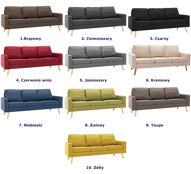 Produkt 3-osobowa sofa taupe - Eroa 3Q